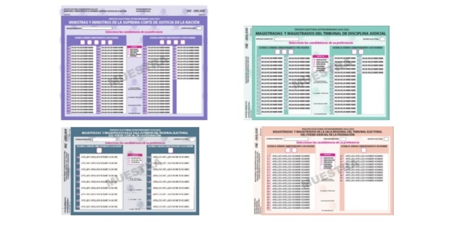Aprueba INE cuatro diseños de boletas para elección del Poder Judicial