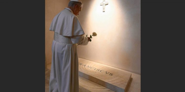 León XIV reza ante la tumba de Francisco en un emotivo gesto de cercanía y gratitud