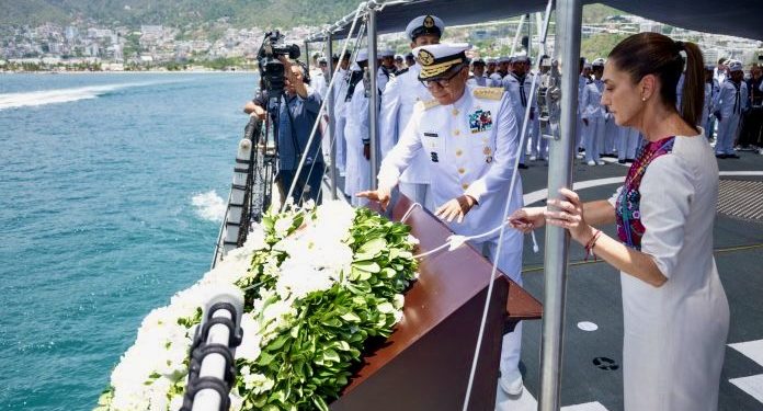 “Nuestro corazón está con ellos”, Sheinbaum rinde tributo a marinos fallecidos del buque Cuauhtémoc