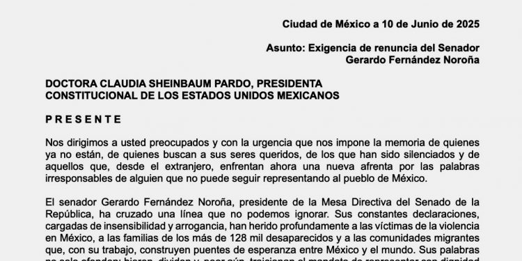 Activistas piden a Sheinbaum la renuncia de Fernández Noroña por “conducta insensible”