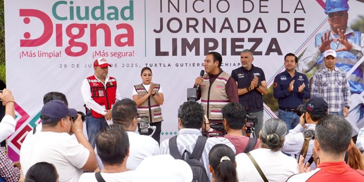 Eduardo Ramírez lanza jornada “Ciudad Digna” para hacer de Tuxtla la capital más limpia de México