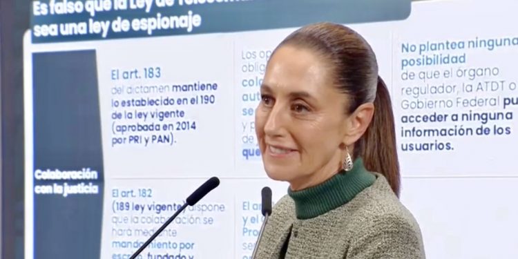 Sheinbaum: reformas no permiten espionaje; geolocalización sigue bajo control judicial