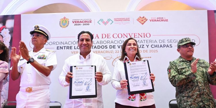 Eduardo Ramírez y Rocío Nahle firman acuerdo para fortalecer la seguridad en el sur-sureste