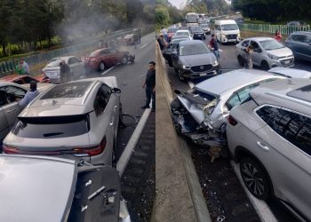 Carambola en la autopista México-Cuernavaca provoca tránsito severo rumbo a Morelos