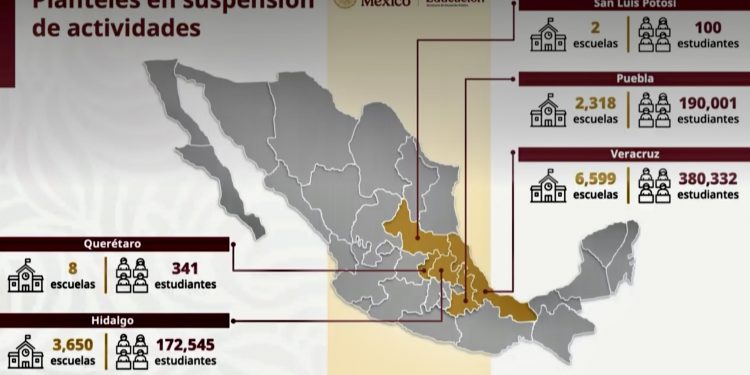 Más de 14 mil escuelas suspenden clases por lluvias: SEP