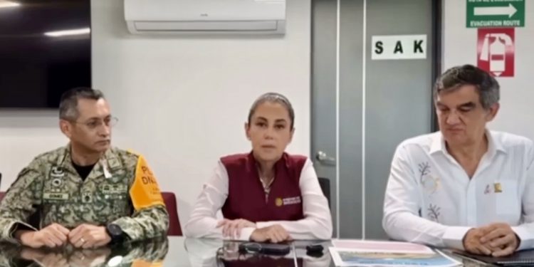 Sheinbaum y Villarreal supervisan niveles del río Pánuco; descartan riesgo inminente, pero mantienen monitoreo constante