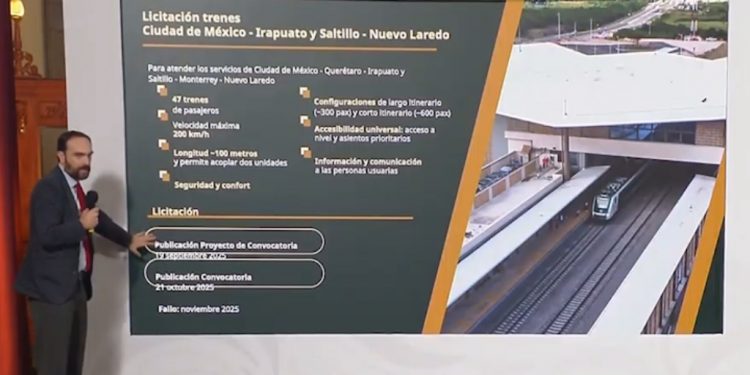 Avanza la primera fase del proyecto de trenes de pasajeros; inicia nueva etapa de licitaciones y estudios técnicos