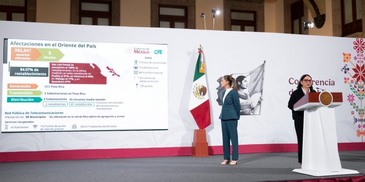 CFE reporta restablecimiento del 84% del suministro eléctrico tras lluvias atípicas en cinco estados