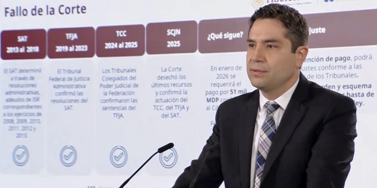 SAT iniciará en enero de 2026 cobro de 51 mil millones de pesos a dos empresas de Salinas Pliego tras fallo de la Corte