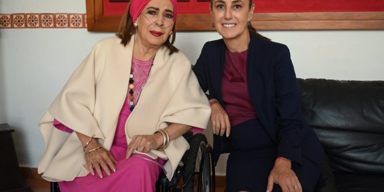 Sheinbaum se reúne en Morelos con Elsa Aguirre, ícono del Cine de Oro mexicano