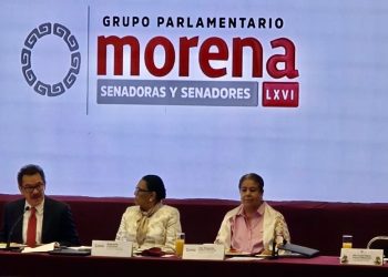 Rosa Icela Rodríguez cierra a medios su participación en plenaria de Morena en el Senado
