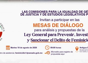 Senado abre micrositio para enriquecer la nueva Ley General contra el Feminicidio; recibirá propuestas hasta el 11 de agosto