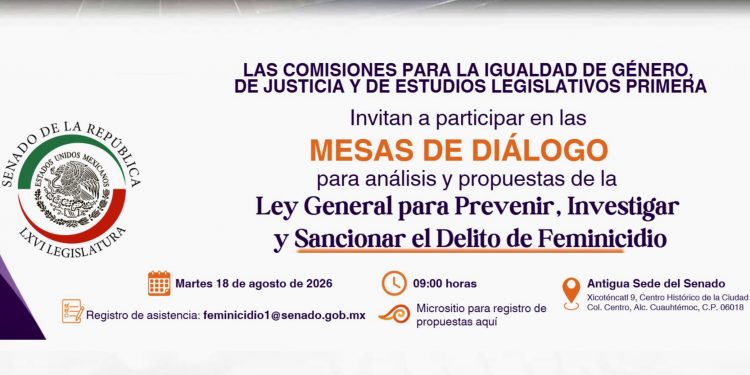 Senado abre micrositio para enriquecer la nueva Ley General contra el Feminicidio; recibirá propuestas hasta el 11 de agosto
