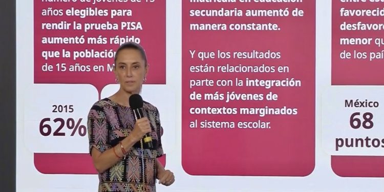 Sheinbaum defiende resultados de Prueba PISA y destaca menor desigualdad educativa