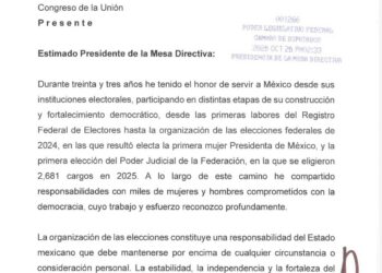 “Me retiro con serenidad y la satisfacción del deber cumplido”: Guadalupe Taddei oficializa su renuncia al INE